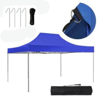 2,9x5,7 méteres összecsukható kerti pavilon+ hordtáska, kék színben kép