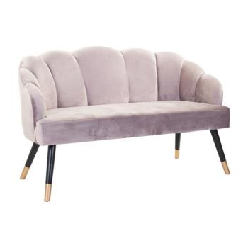 2 személyes bársony szövet kanapé, pasztell lila - PAPILLON kép