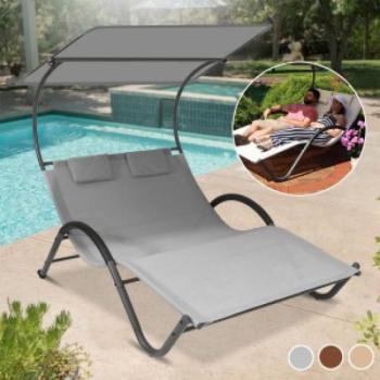 2 személyes DELUX napozóágy, szürke kép