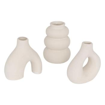 3 darabos fehér kerámia váza szett 9 cm - BOUQUET kép
