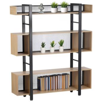 3 polcos polcállvány, tölgy/fekete, KILIS NEW TYP 4 kép