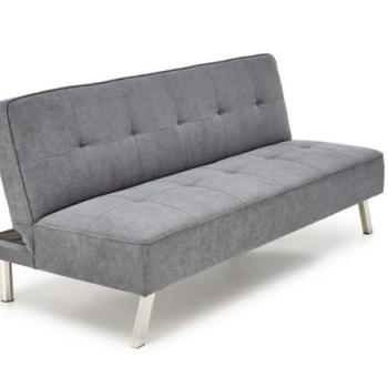 3 személyes kanapé, kinyitható, szövet, szürke, fém lábakkal - FIACRE kép