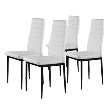 4 darabos elegáns fehér szék szett időtálló dizájnnal kép