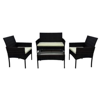 4 részes kerti rattan szett, barna/fekete/bézs, RATANA 2 NEW kép
