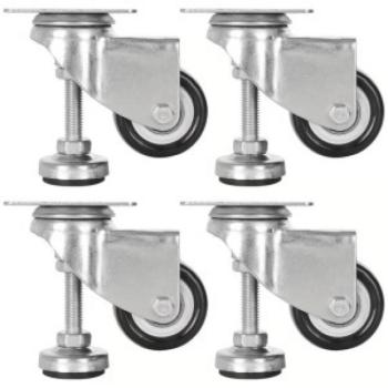 4db nagy teherbírású 2 hüvelykes állítható szintező görgők fékkel kép