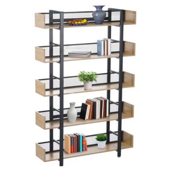 5 polcos polcállvány, tölgy/fekete, KILIS NEW TYP 2 kép