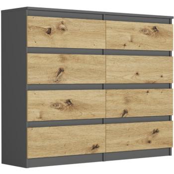 8 fiókos komód R-120-S8 - különböző színű változatokban antracit mix artisan kép