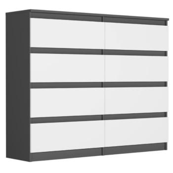 8 fiókos komód R-120-S8 - különböző színű változatokban antracit mix fehér kép