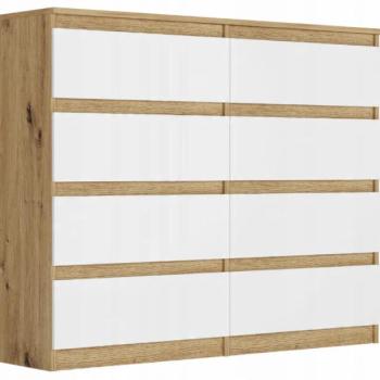 8 fiókos komód R-120-S8 - különböző színű változatokban artisan mix fehér kép