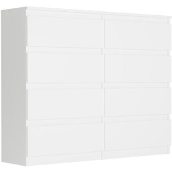 8 fiókos komód R-120-S8 - különböző színű változatokban fehér kép