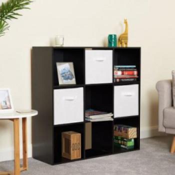 9 kockás tárolópolc 3 kosárral kép