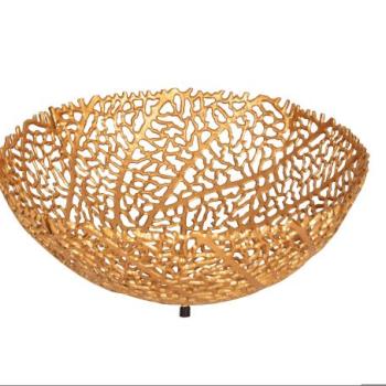 ABSTRACT LEAF arany alumínium dísztál 45cm kép