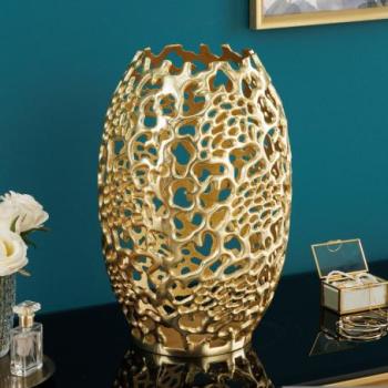 ABSTRACT LEAF arany alumínium váza 40cm kép