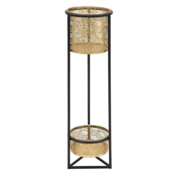 Absztrakt kocka mintás vas virágállvány, arany - MARVIN kép