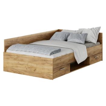 Ágy, 120x200, artisan tölgy, BOAT kép