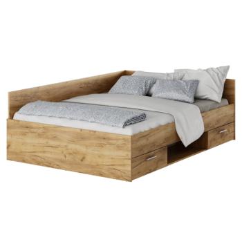 Ágy, 140x200, artisan tölgy, BOAT kép