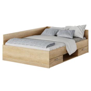 Ágy, 140x200, sonoma tölgy, BOAT kép