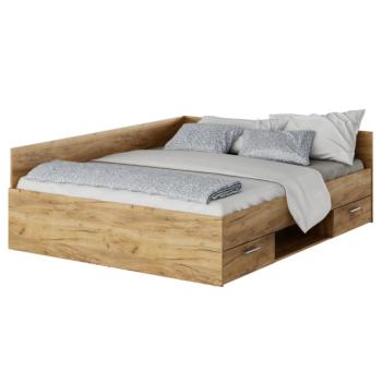 Ágy, 160x200, artisan tölgy, BOAT kép