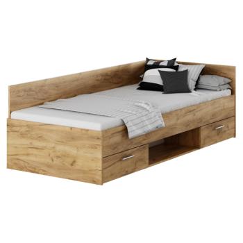 Ágy, 90x200, artisan tölgy, BOAT kép