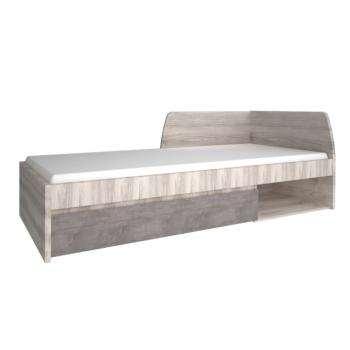 Ágy, 90x200, nairobi gesztenye/onix, JESI NEW kép