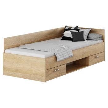 Ágy, 90x200, sonoma tölgy, BOAT kép