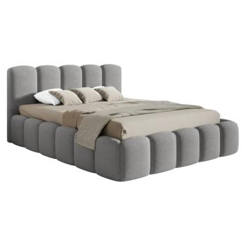 Ágy fém ágyráccsal és tárolóhellyel, 140x200, szürke, CLAUDIA kép