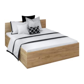 Ágy fém ráccsal és tárolóhellyel, 160x200, artisan tölgy, DOLI kép