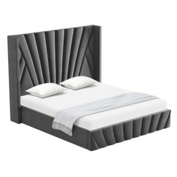 Ágy ráccsal, 180x200, sötétszürke Velvet szövet, PENELOPE kép