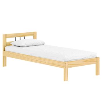 Ágy ráccsal, természetes, fenyőfa, 90x200, JONA kép