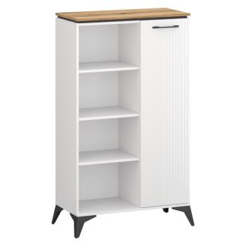 Alacsony polcos szekrény, fehér/evoke tölgy, VELIS 1D kép