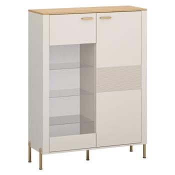 Alacsony vitrin, kasmír/kő tölgy, RUNOL 1D1W kép