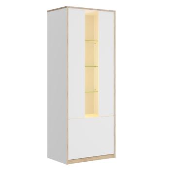 Alacsony vitrin LED világítással, fehér, COMPI 1D1W kép