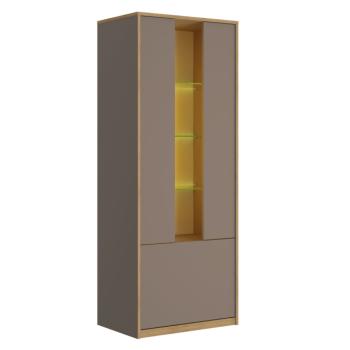 Alacsony vitrin LED világítással, szürke kubanit, COMPI 1D1W kép