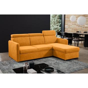 ALECHANDRO mustársárga szövet sarokkanapé kép