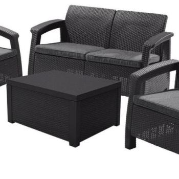 Allibert Kerti rattan bútor készlet CORFU BOX Antracit kép