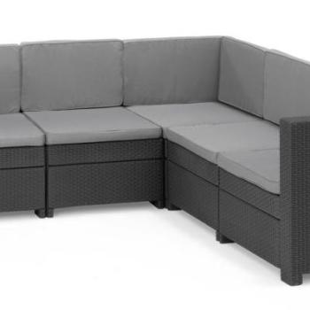 Allibert Kerti rattan kanapé PROVENCE Szürke kép
