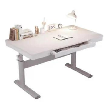 Állítható magasságú íróasztal fiókkal, fehér, 120x60 cm kép
