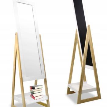 Álló tükör fa lábakkal és polccal 40 x 36 x 150 cm kép