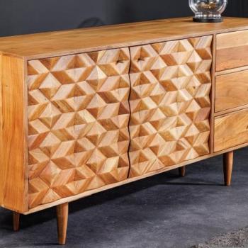 ALPINE barna akácfa tálalószekrény 145cm kép