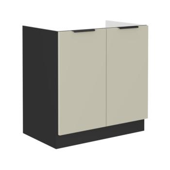 Alsó mosogató szekrény, kasmír/fekete, ARAKA 80 ZL 2F BB kép