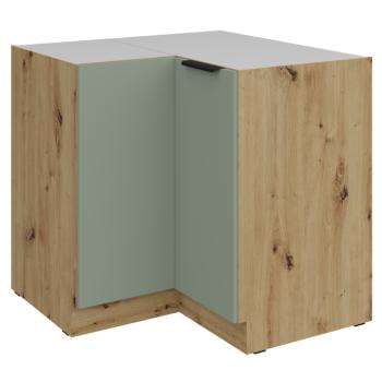 Alsó sarokszekrény, aquamarine/artisan tölgy, ARSANY 90x90 DN 2F BB kép