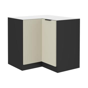 Alsó sarokszekrény, kasmír/fekete, ARAKA 90x90 DN 2F BB kép