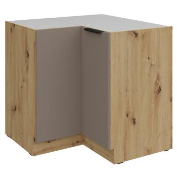Alsó sarokszekrény, sandgrau/artisan tölgy, FRISBO 90x90 DN 2F BB kép