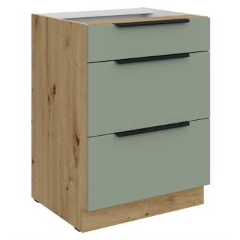 Alsó szekrény, aquamarine/artisan tölgy, ARSANY 60 D 3S BB kép