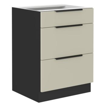 Alsó szekrény, kasmír/fekete, ARAKA 60 D 3S BB kép