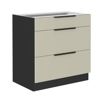 Alsó szekrény, kasmír/fekete, ARAKA 80 D 3S BB kép