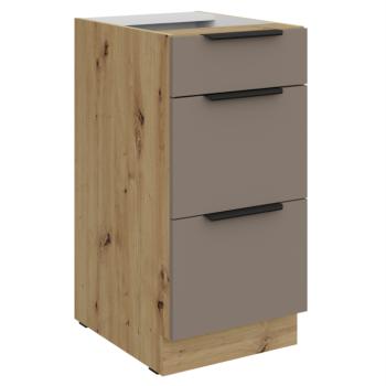Alsó szekrény, sandgrau/artisan tölgy, FRISBO 40 D 3S BB kép