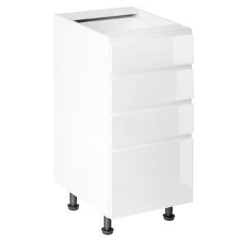 Alsószekrény, fehér/fehér extra magasfényű HG, AURORA D40S4 kép