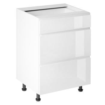 Alsószekrény, fehér/fehér extra magasfényű HG, AURORA D60S3 kép