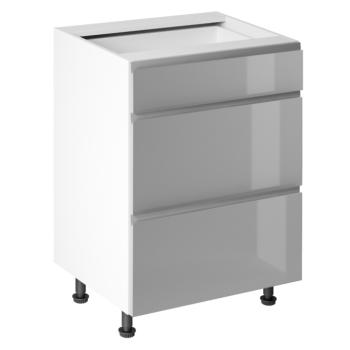 Alsószekrény, fehér/szürke extra magasfényű HG, AURORA D60S3 kép